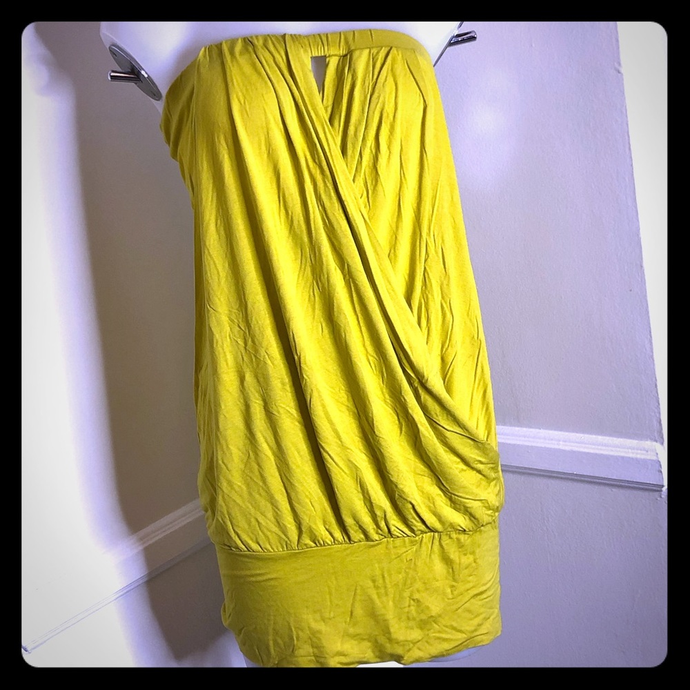 Forever 21 Mustard Yellow Bandeau Dress Summer M